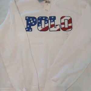 White Polo Graphic Sweatshirt